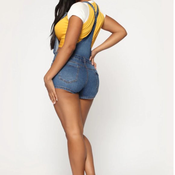 Not Your Typical Distressed Shortall - Medium Blue Wash - Picture 2 of 2